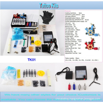 Hot Sale Cheap Professional Tattoo Kit with 2 Gun Tk01